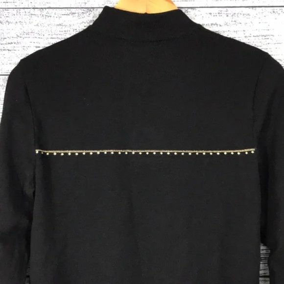 Vintage new St. John Sport mock neck knit boxy embroidered cropped sweatshirt - Picture 14 of 16